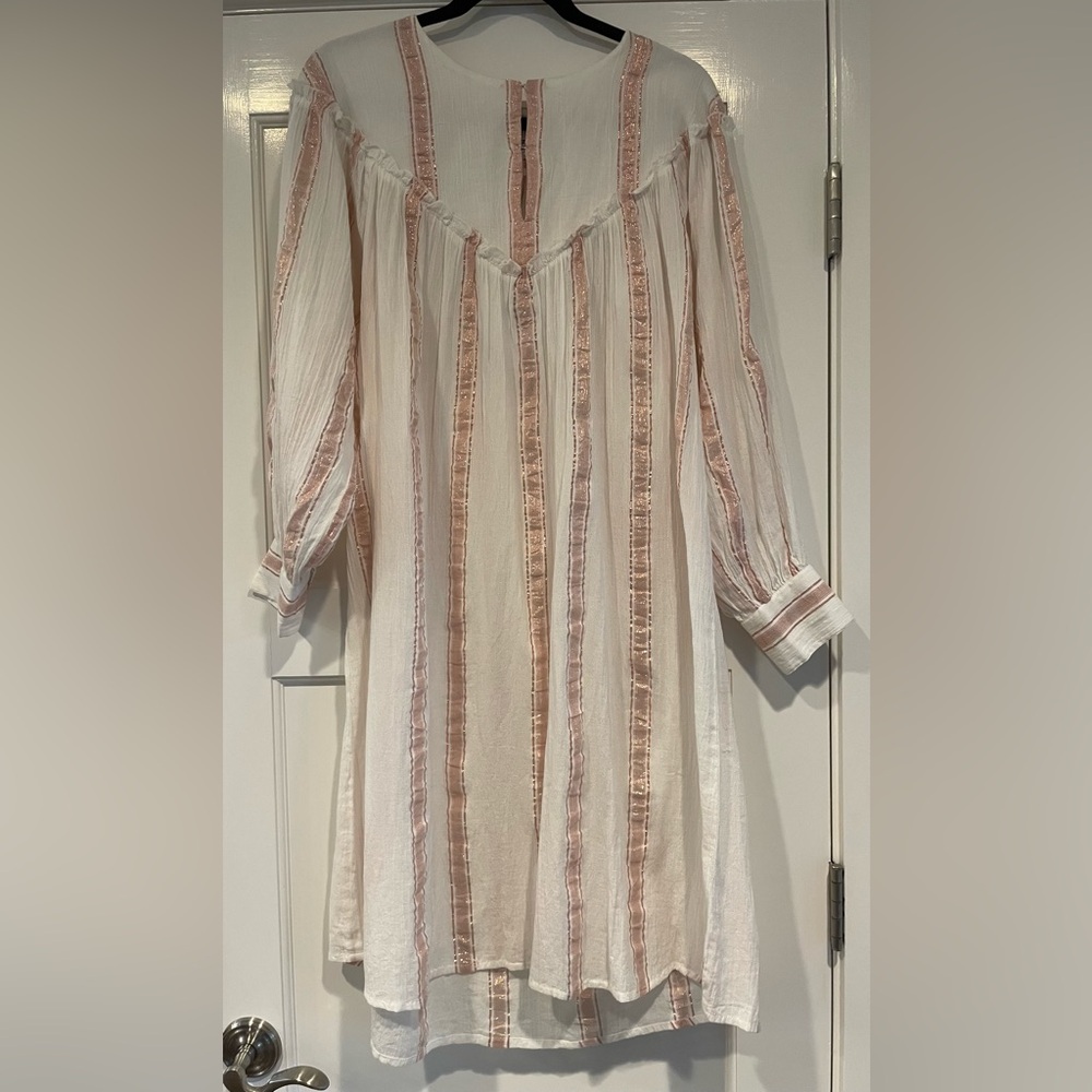 Antik Batik JULIA SHINY STRIPED DRESS in white NWT - Picture 4 of 7